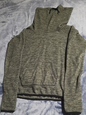 Reebok Gray Marled Cowl Neck Hooded Pullover Sweatshirt